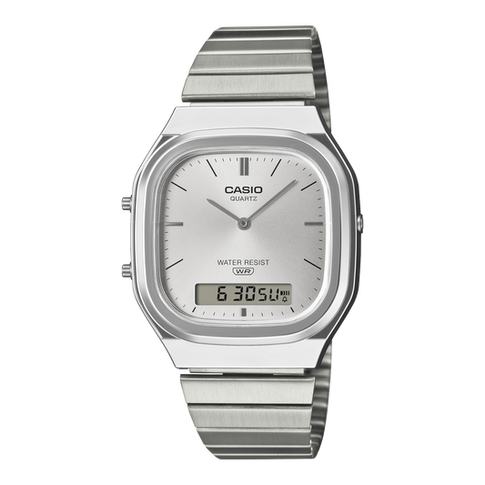 CASIO VINTAGE AQ-240E-7ADF Silver Dial Analog-Digital Unisex Watch D420