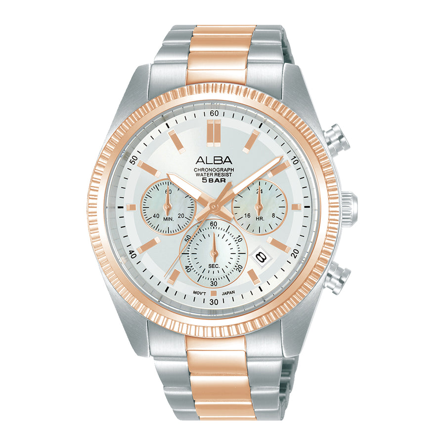 AT3K14X1 Silver-Gold Case Chronograph Watch