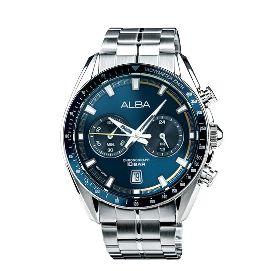 A4B017X1 Navy Blue Dial Chronograph Watch