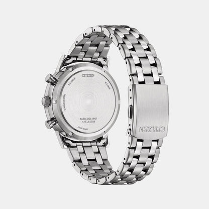 Men Eco-Drive White Dial Chronograph Stainless Steel Watch CA4630-53A