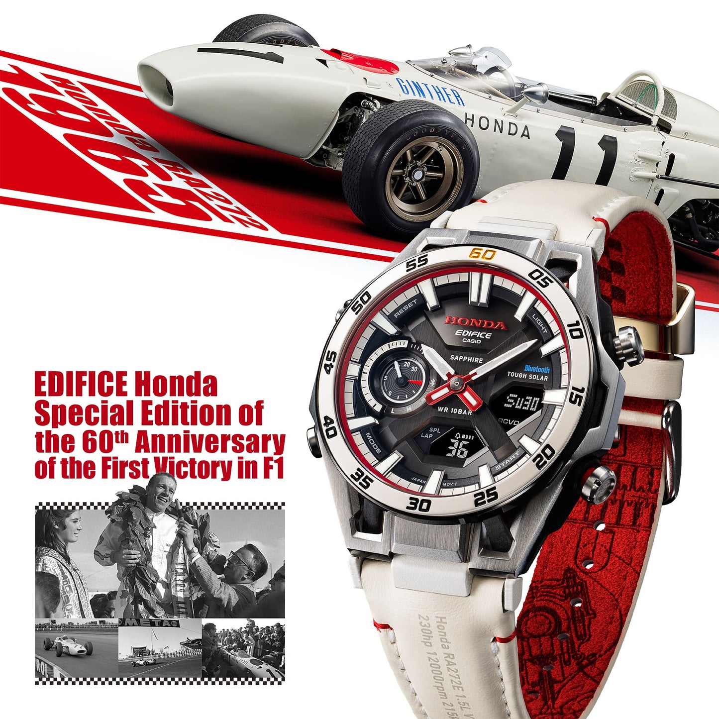 EDIFICE Honda Special Edition of the 60th Anniversary of the First Victory in F1 EDIFICE SOSPENSIONE ECB-2300HR-1A