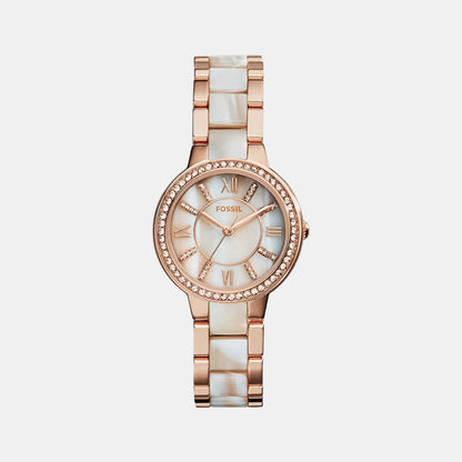 Virginia Women Quartz Mother Of Pearl Dial Analog Stainless Steel Watch ES3716