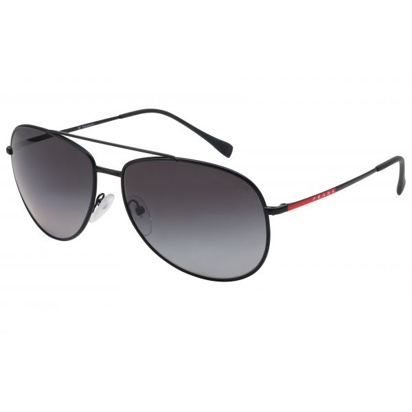 Prada Linea Rossa Sunglasses SPS55U 1BO-5W1 Matte Black/Grey Grad Polarized