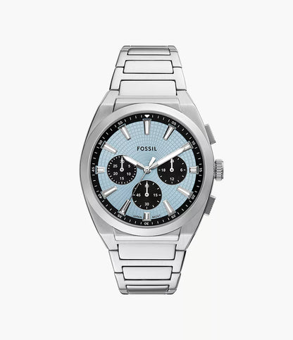 Everett 44 mm Blue Dial Stainless Steel Chronograph Watch for Men - FS6105I