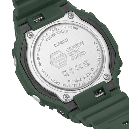 Men G1244 G-Shock GA-B2100-3ADR Green Analog-Digital Dial Green Resin Strap Watch