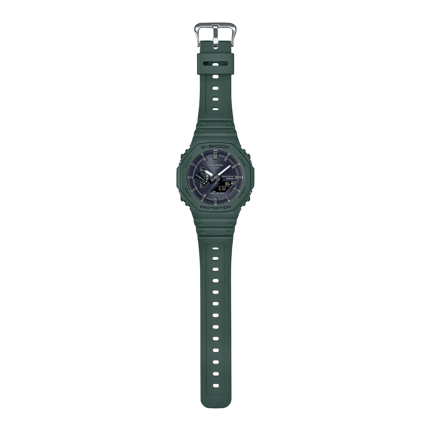 Men G1244 G-Shock GA-B2100-3ADR Green Analog-Digital Dial Green Resin Strap Watch