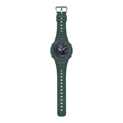 Men G1244 G-Shock GA-B2100-3ADR Green Analog-Digital Dial Green Resin Strap Watch