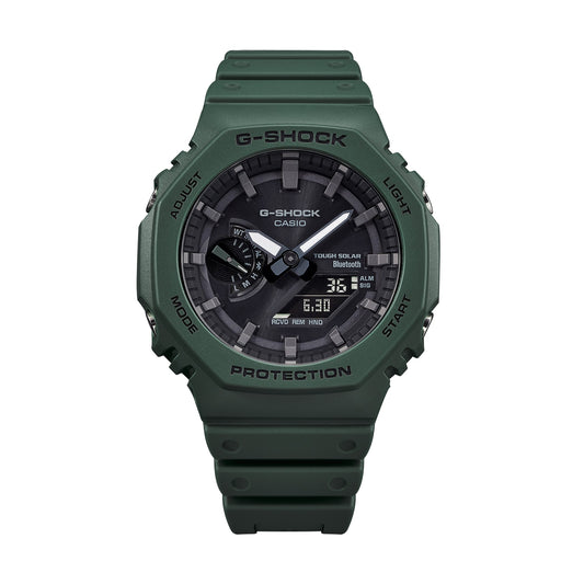 Men G1244 G-Shock GA-B2100-3ADR Green Analog-Digital Dial Green Resin Strap Watch