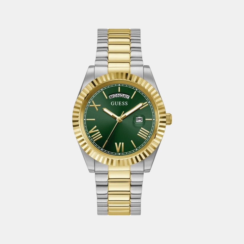 Connoisseur Round Men Quartz Green Dial Analog Stainless Steel Watch GW0265G8