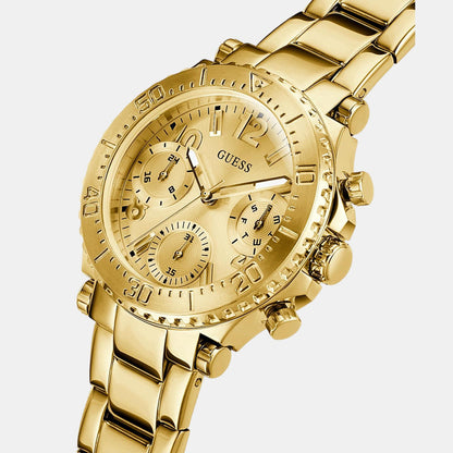 Cosmic Women Quartz Gold Dial Chronograph Stainless Steel Watch GW0465L1