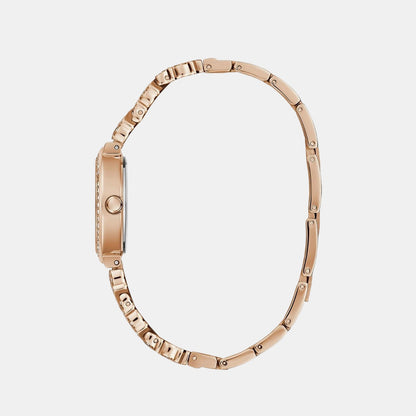 Treasure Women Quartz Rose Gold Dial Analog Stainless Steel Watch GW0476L3