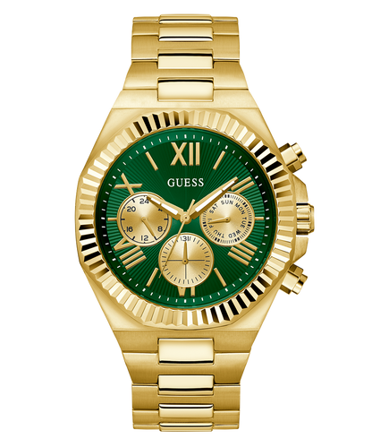 GUESS Equity Mens Gold Tone Multi-function Watch