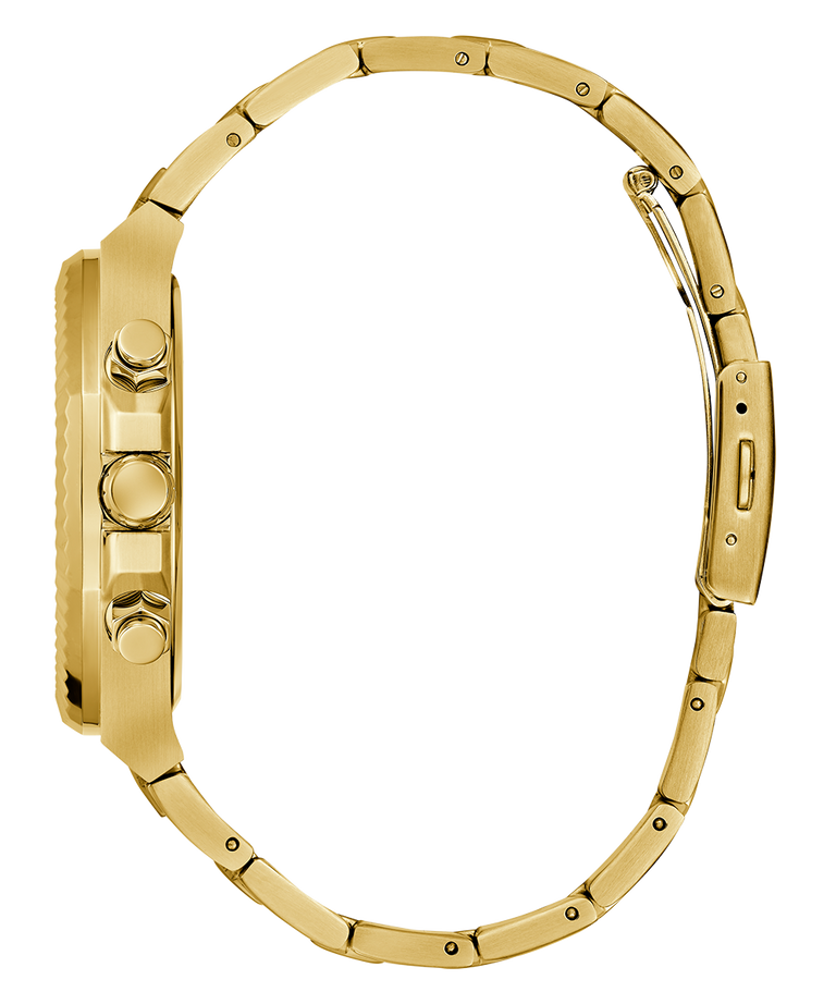 GUESS Equity Mens Gold Tone Multi-function Watch