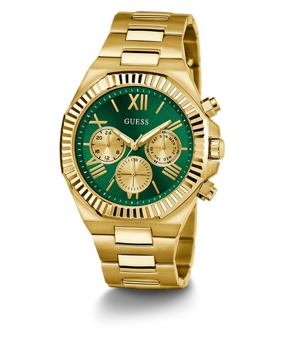 GUESS Equity Mens Gold Tone Multi-function Watch