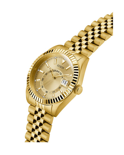 Gd Jaden Men Quartz Champagne Dial Analog Stainless Steel Watch GW0977G2