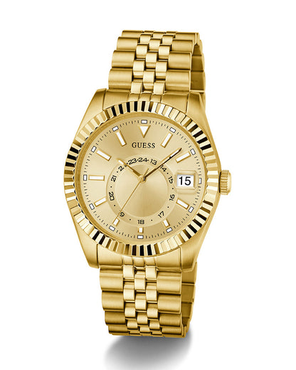 Gd Jaden Men Quartz Champagne Dial Analog Stainless Steel Watch GW0977G2