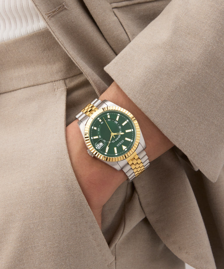 GUESS Mens Jaden 2-Tone Multi-function Date Watch