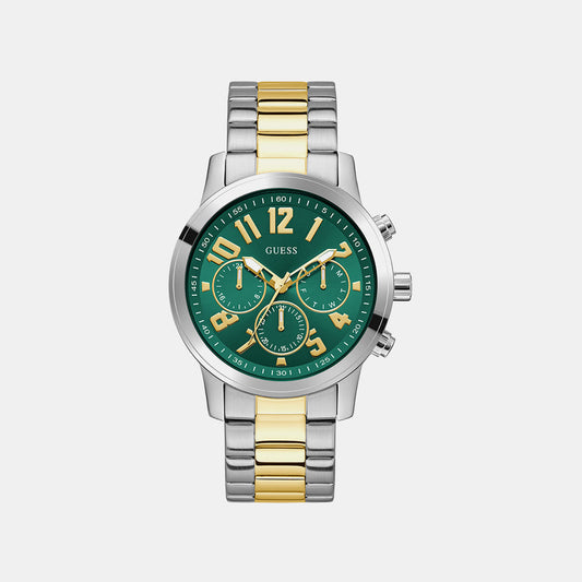 Men Quartz Green Dial Multi-function Stainless Steel Watch GW1006G4