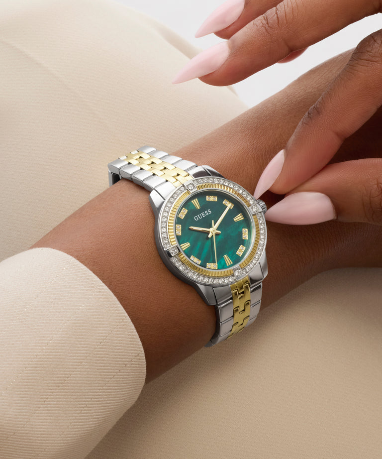 Women Quartz Green Dial Analog Stainless Steel Watch GW1027L3