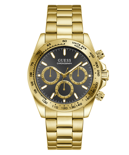 GUESS Mens Arthur Gold Tone Analog Watch