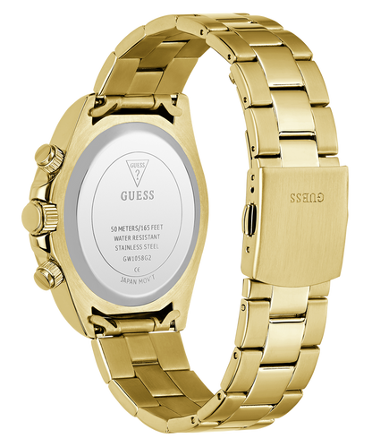 GUESS Mens Arthur Gold Tone Analog Watch