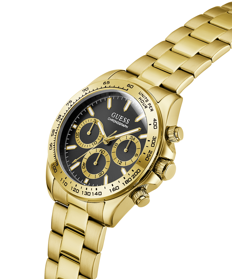 GUESS Mens Arthur Gold Tone Analog Watch