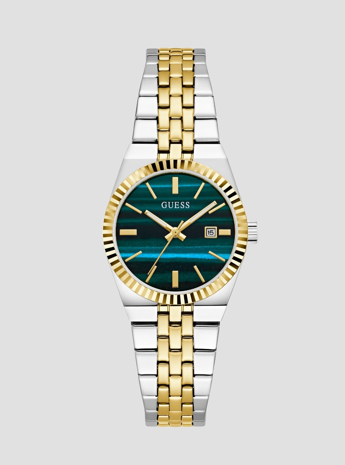 Silver gold vera green dial watch GW1102L3