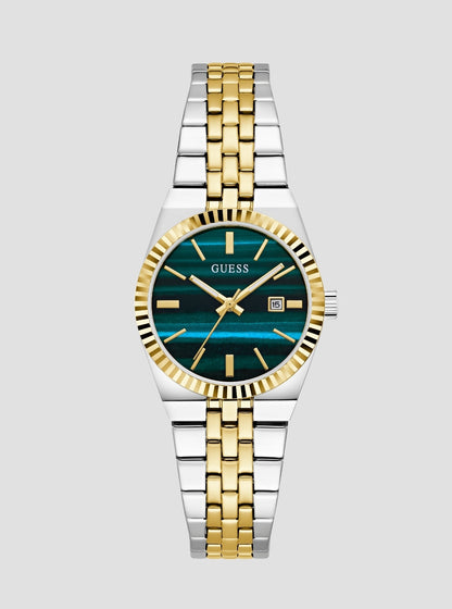 Silver gold vera green dial watch GW1102L3