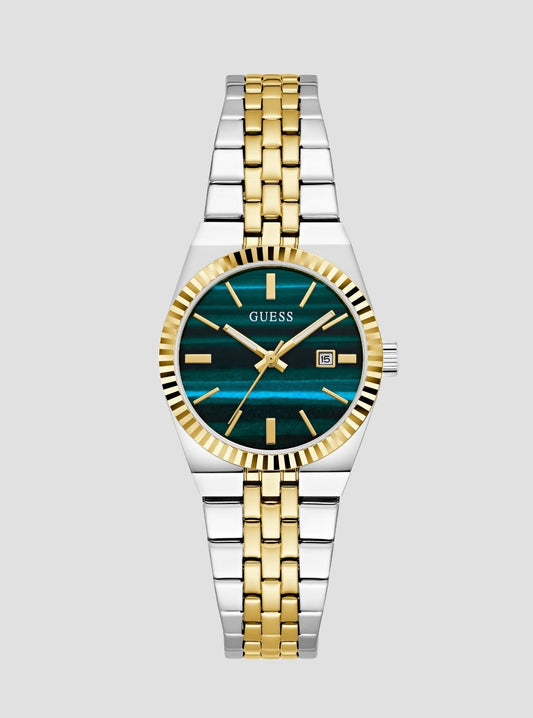 Silver gold vera green dial watch GW1102L3