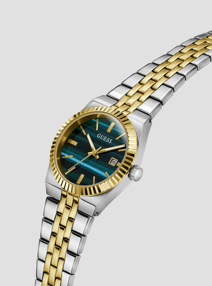 Silver gold vera green dial watch GW1102L3