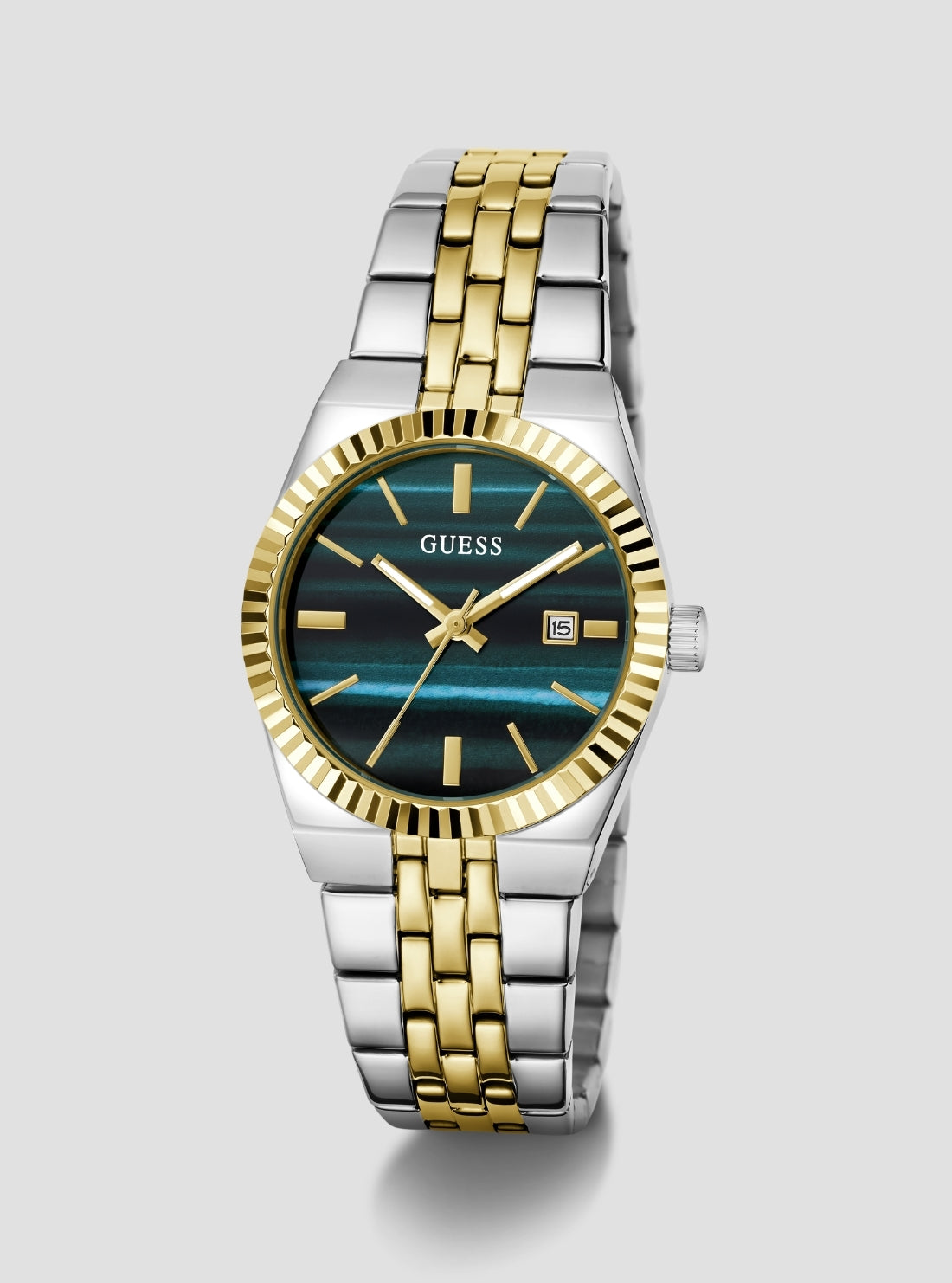 Silver gold vera green dial watch GW1102L3