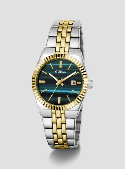 Silver gold vera green dial watch GW1102L3