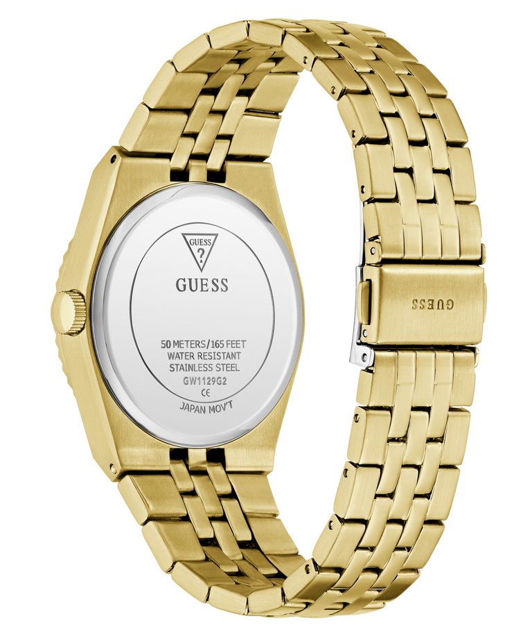 GUESS Mens Gold Tone Date Watch