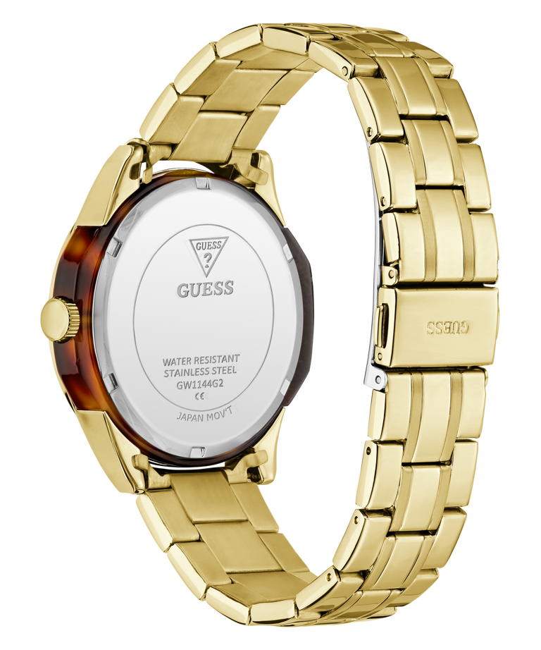 GUESS Mens Gold Tone Multi-function Watch
