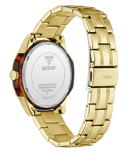GUESS Mens Gold Tone Multi-function Watch