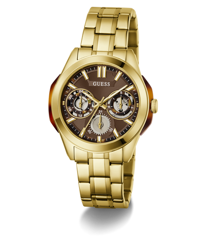GUESS Mens Gold Tone Multi-function Watch