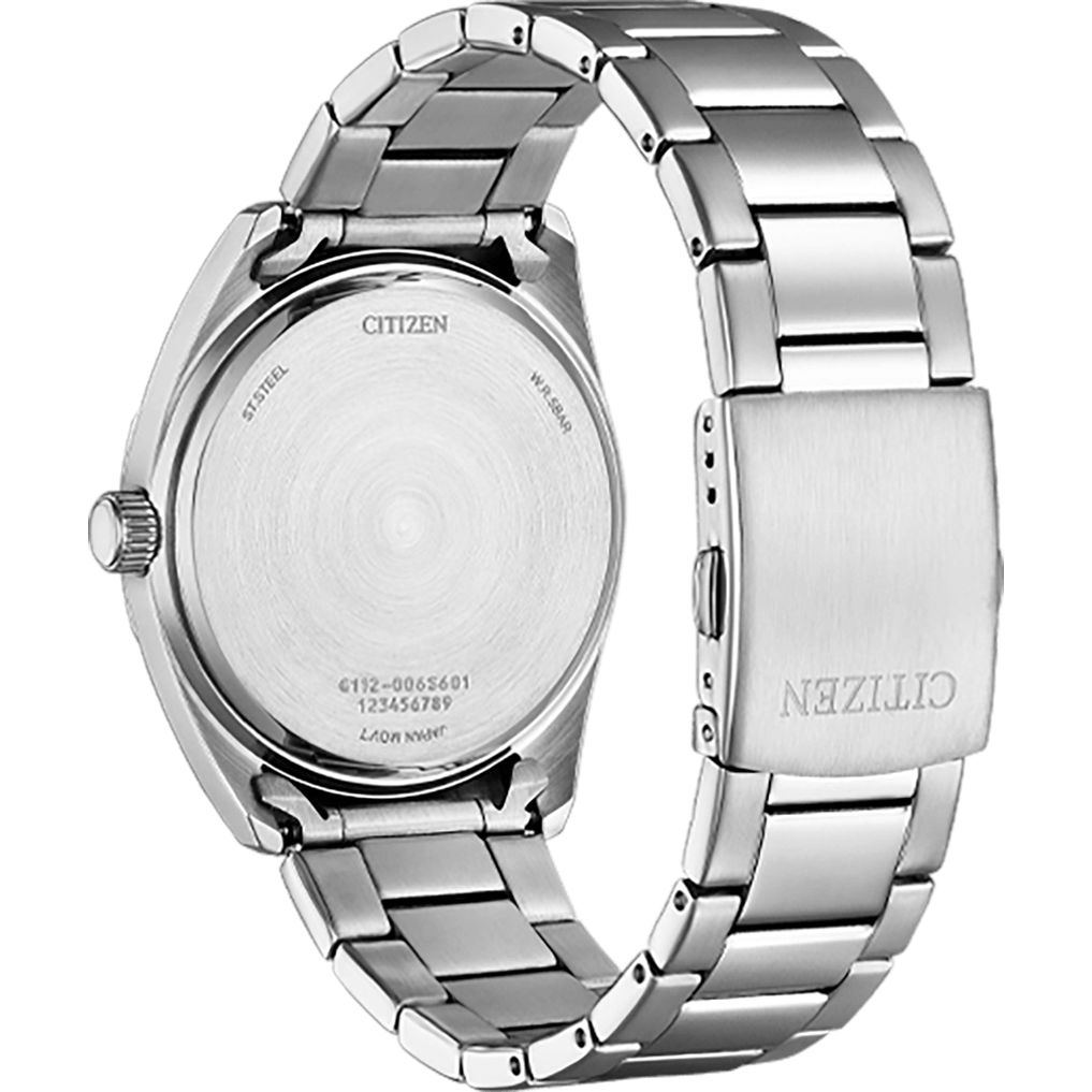 CITIZEN Stainless Steel Analog Black Dial Men Watch-Bi5110-54E, Silver Band