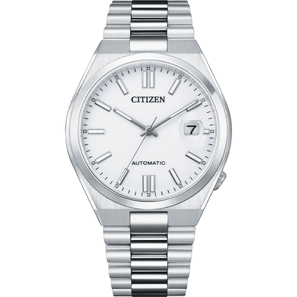 Tsuyosa Men Automatic White Dial Analog Stainless Steel Watch NJ0150-81A