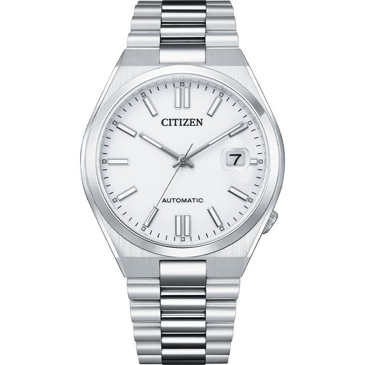 Tsuyosa Men Automatic White Dial Analog Stainless Steel Watch NJ0150-81A