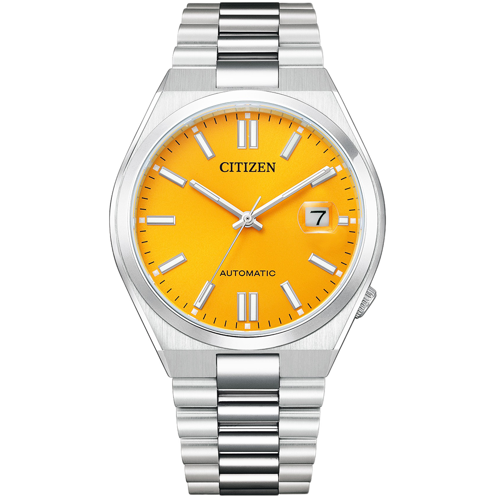 Tsuyosa Men Automatic Yellow Dial Analog Stainless Steel Watch NJ0150-81Z