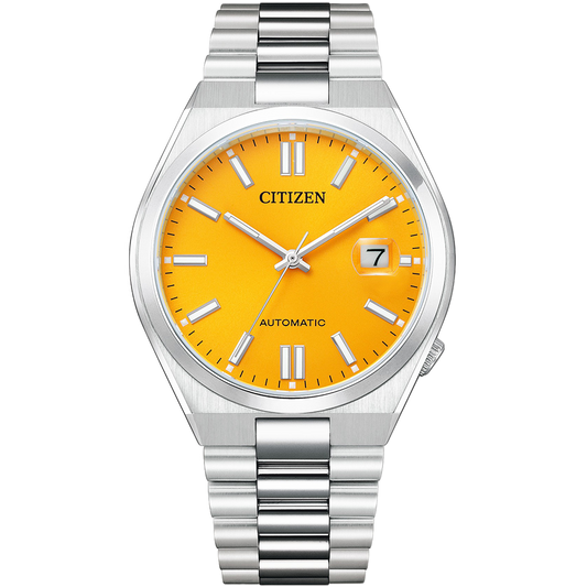 Tsuyosa Men Automatic Yellow Dial Analog Stainless Steel Watch NJ0150-81Z
