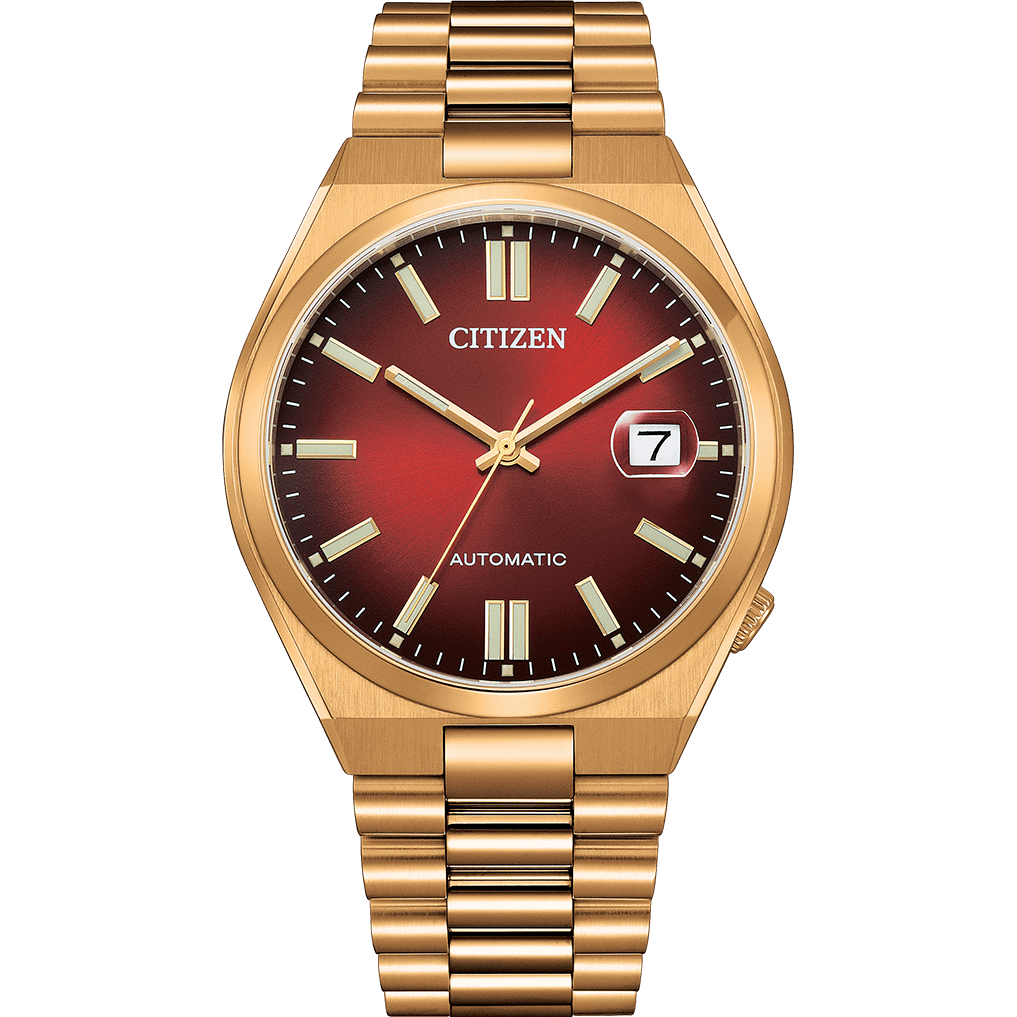 Tsuyosa Men Automatic Red Dial Analog Stainless Steel NJ0153-82X