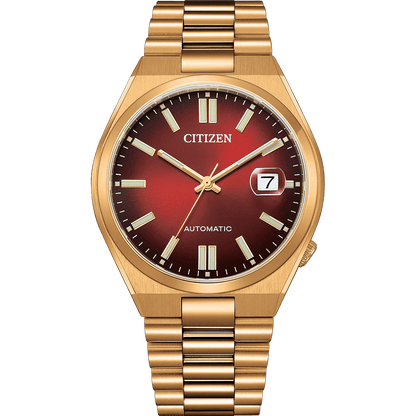 Tsuyosa Men Automatic Red Dial Analog Stainless Steel NJ0153-82X