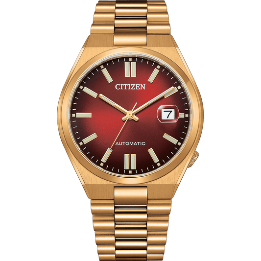 Tsuyosa Men Automatic Red Dial Analog Stainless Steel NJ0153-82X