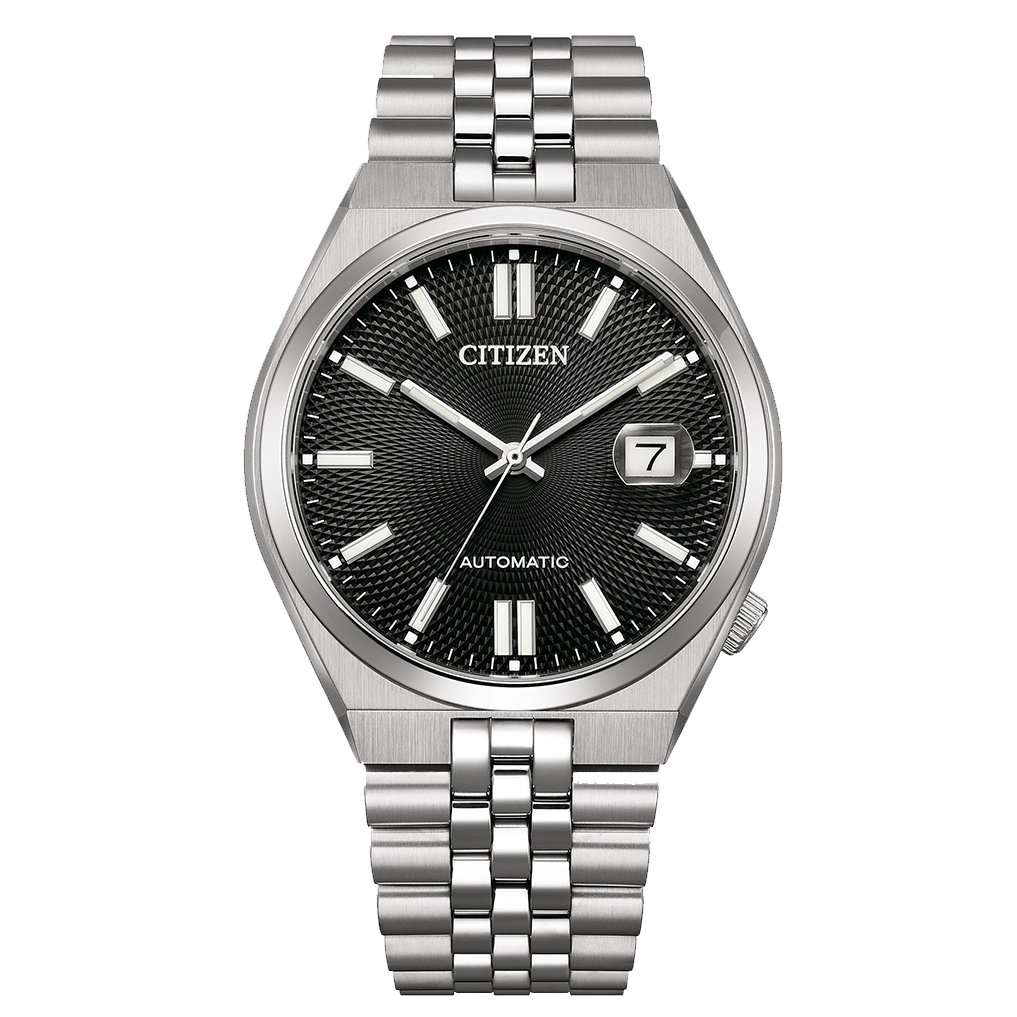 Tsuyosa 60 Men Automatic Black Dial Analog Stainless Steel Watch NK0020-55E