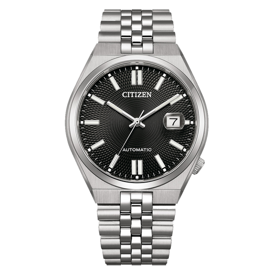 Tsuyosa 60 Men Automatic Black Dial Analog Stainless Steel Watch NK0020-55E