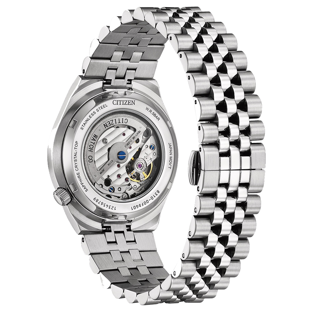 Tsuyosa 60 Men Automatic Black Dial Analog Stainless Steel Watch NK0020-55E