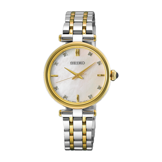 Women Quartz Mother Of Pearl Dial Analog Stainless Steel Watch HGH007P1