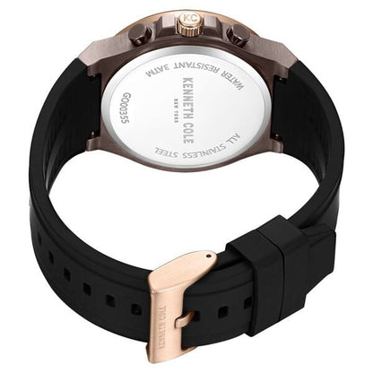 Kenneth Cole Quartz Chronograph Brown Dial Silicone Strap Watch for Men NTKCWGO0035503MN