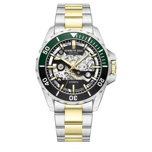 Kenneth Cole Automatic Black Dial With Two Toned Stainless Steel Strap Watch For Men NTKCWGY0046004MNW
